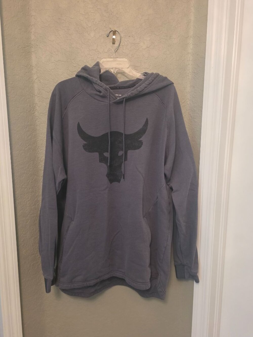 Under Armour X Project Rock Gray Hoodie Sweatshirt XXL Loose Fit